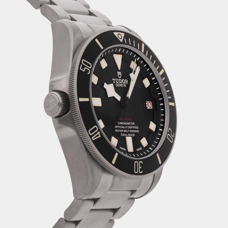 Pre Owned Pre-Owned Tudor Pelagos LHD 25610TN Black Automatic Titanium Men's Wristwatch 42 MM