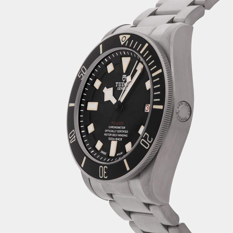 Pre Owned Pre-Owned Tudor Pelagos LHD 25610TN Black Automatic Titanium Men's Wristwatch 42 MM