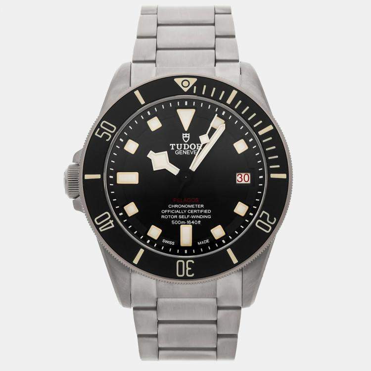 Pre Owned Pre-Owned Tudor Pelagos LHD 25610TN Black Automatic Titanium Men's Wristwatch 42 MM
