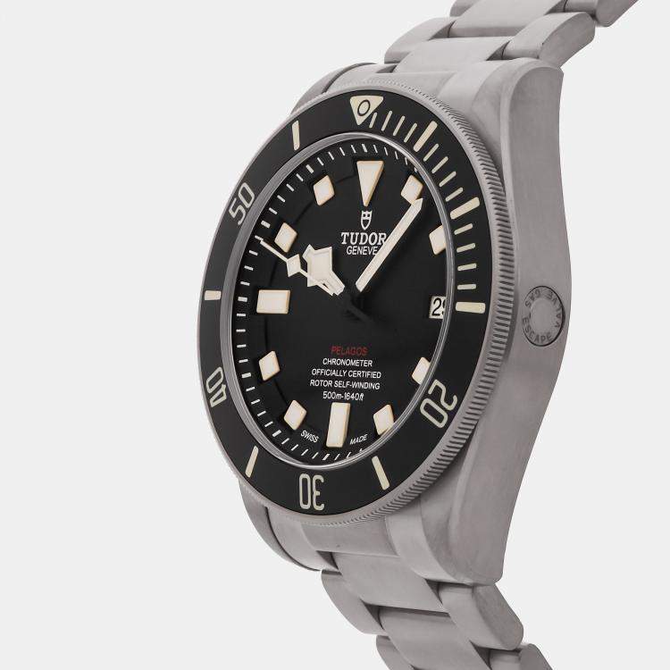 Pre Owned Pre-Owned Tudor Pelagos LHD 25610TN Black Automatic Titanium Men's Wristwatch 42 MM