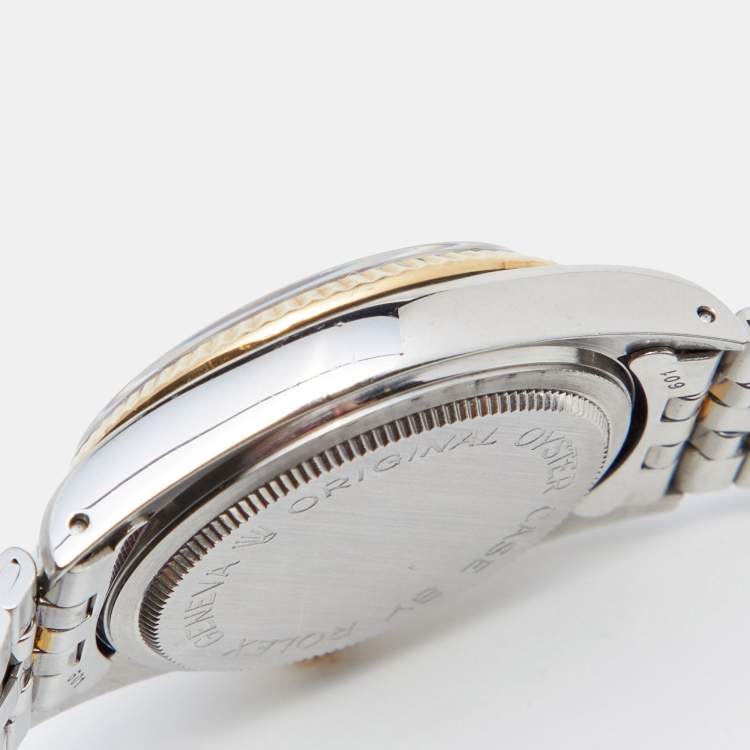 Pre Owned Tudor Champagne 18K Yellow Gold Stainless Steel Prince Oysterdate 72033 Men's Wristwatch 32 mm