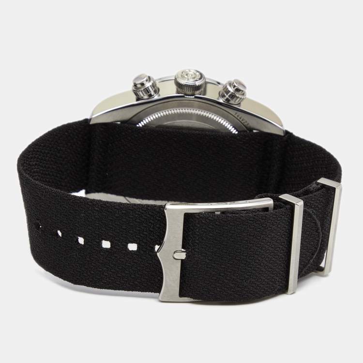 Pre Owned Tudor White Stainless Steel Fabric Black Bay 79360N Men's Wristwatch 41 mm