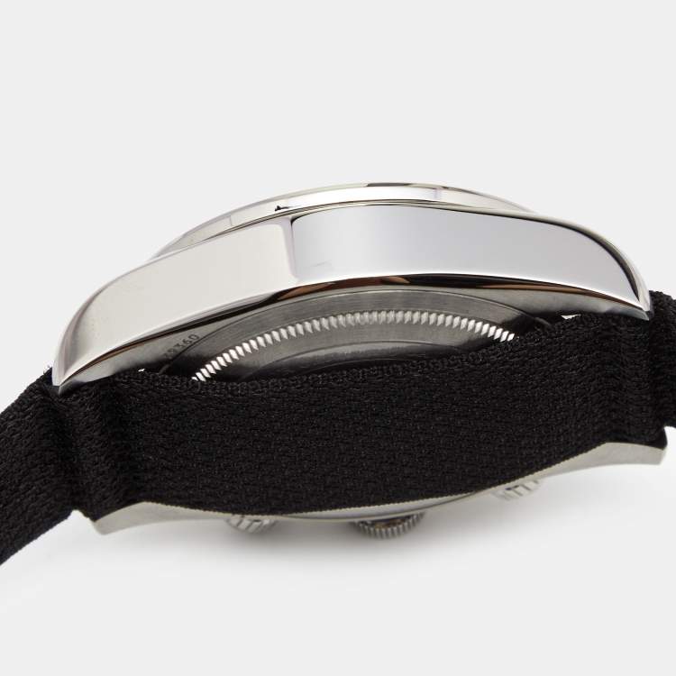 Pre Owned Tudor White Stainless Steel Fabric Black Bay 79360N Men's Wristwatch 41 mm
