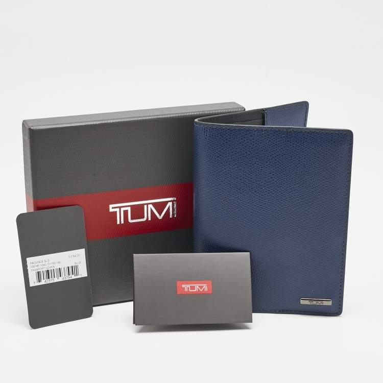 Pre Owned TUMI Navy Blue Leather Province Passport Holder