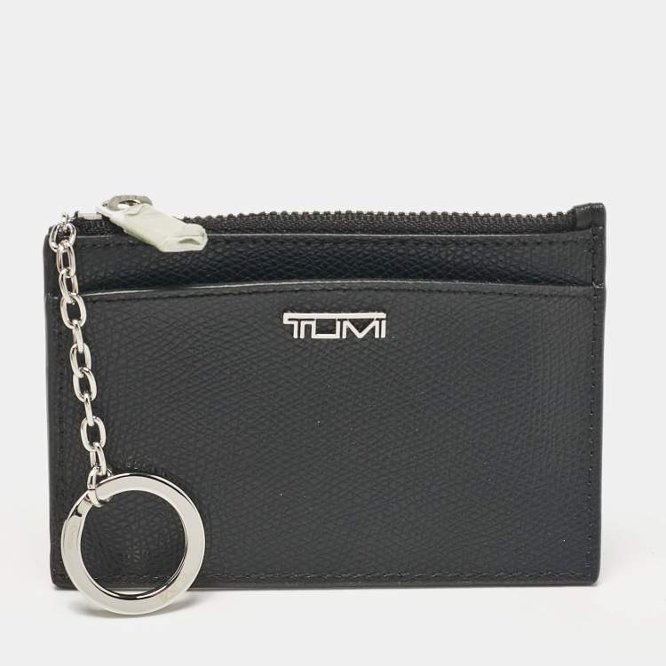 Pre Owned Tumi Black Leather Sinclair Slim Card Case