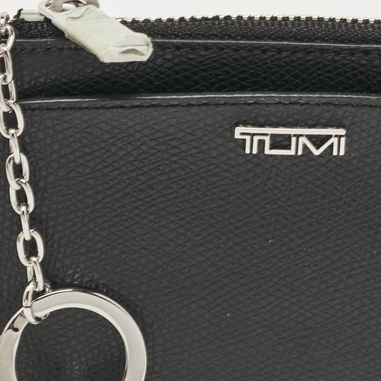 Pre Owned Tumi Black Leather Sinclair Slim Card Case