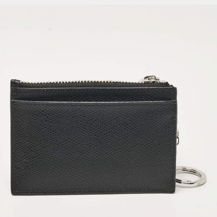 Pre Owned Tumi Black Leather Sinclair Slim Card Case