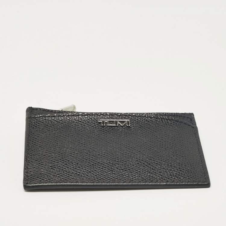 Pre Owned Tumi Black Leather Sinclair Slim Card Case