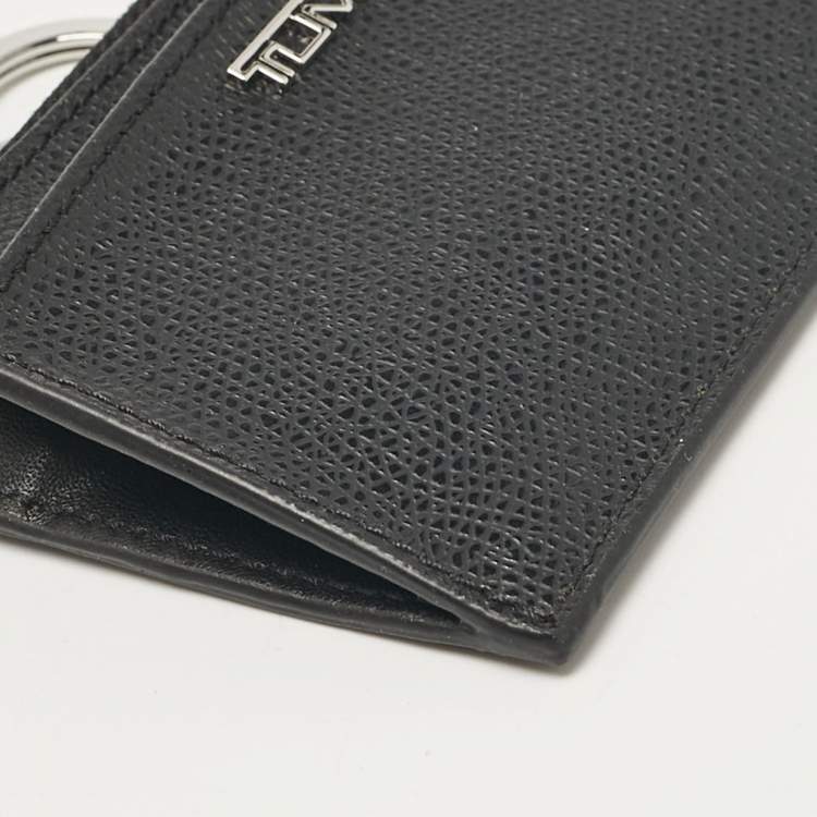 Pre Owned Tumi Black Leather Sinclair Slim Card Case