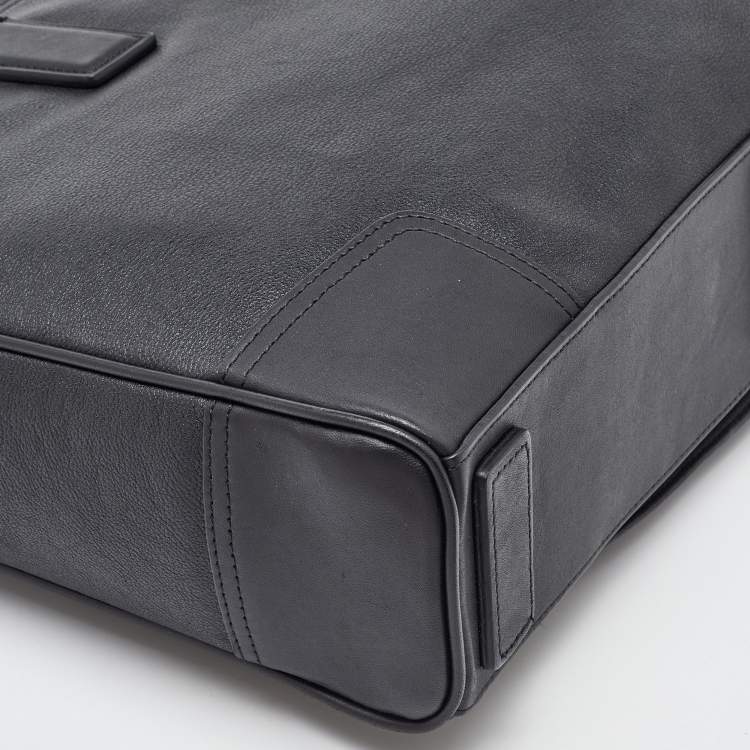 Pre Owned Tumi Black Leather Irving Slim Briefcase
