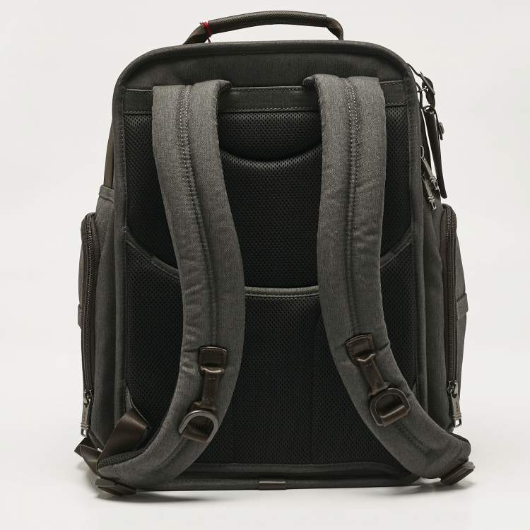 Pre Owned TUMI Dark Grey/Brown Nylon Alpha 3 Brief Backpack