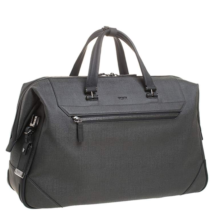 Pre Owned Tumi Dark Grey Coated Canvas Ashton Lenox Duffel Bag