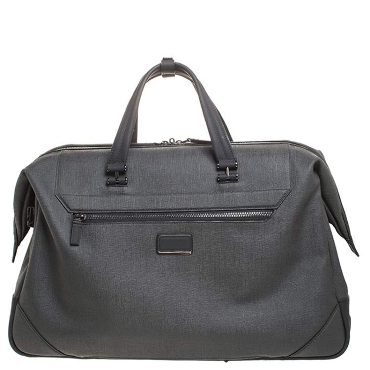 Pre Owned Tumi Dark Grey Coated Canvas Ashton Lenox Duffel Bag