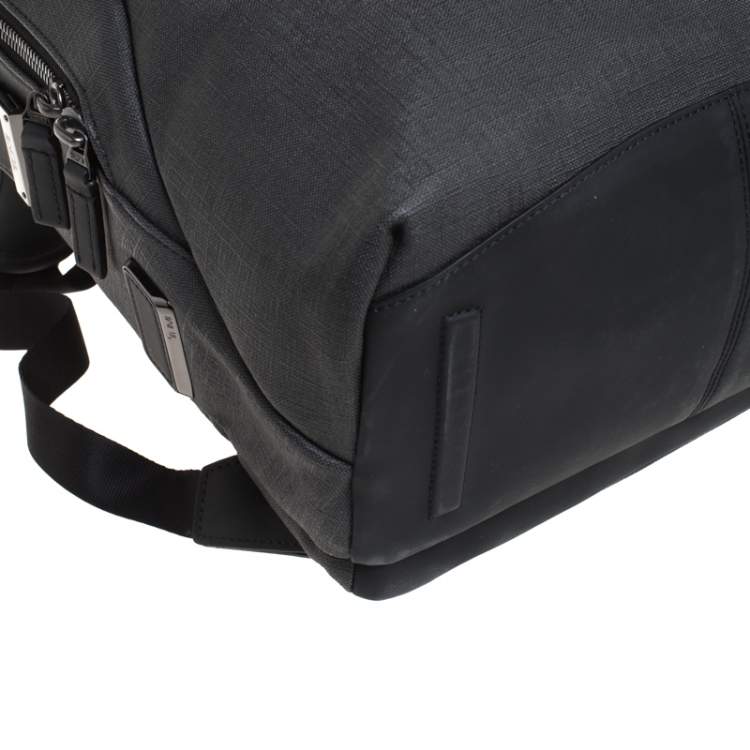 Pre Owned Tumi Dark Grey Coated Canvas and Leather Dresden Flap Backpack