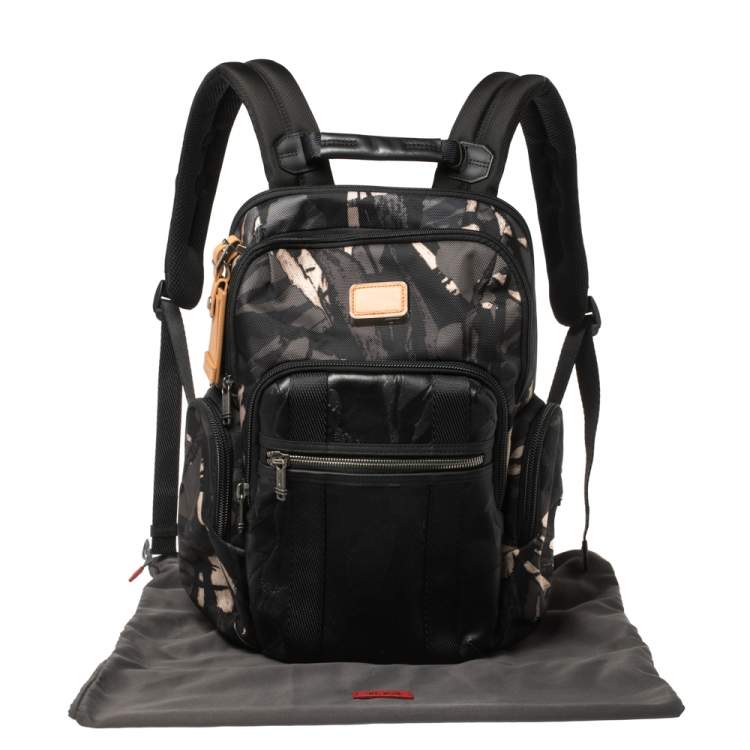 Pre Owned TUMI Camouflage Nylon and Leather Alpha Bravo Nellis Backpack           