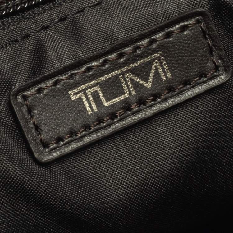 Pre Owned Tumi Black Leather DFO Monroe Oxford Top Zip Flap Messenger Bag
