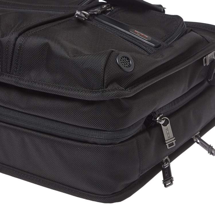 Pre Owned TUMI Black Nylon and Leather DFO Expandable Organizer Laptop Briefcase