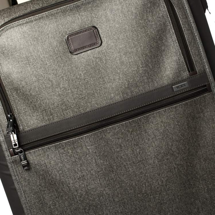 Pre Owned TUMI Grey/Brown PVC Alpha 2 Medium Trip Expandable 4 Wheel Packing Case Luggage