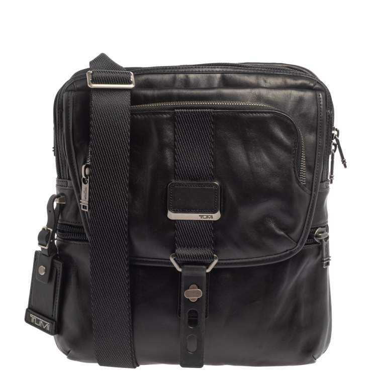 TUMI Black Leather Alpha Bravo Arnold Crossbody Bag TUMI | The Luxury ...