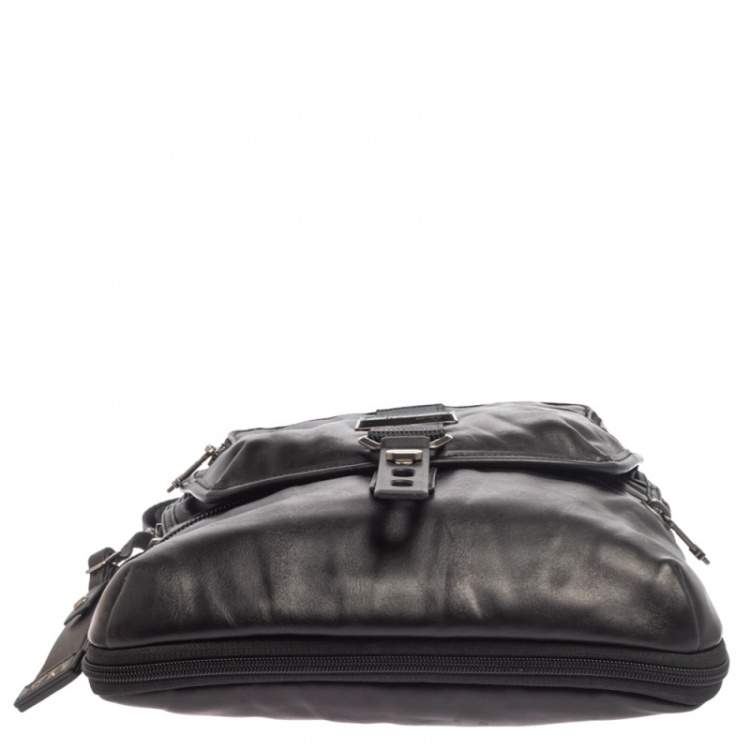 Pre Owned TUMI Black Leather Alpha Bravo Arnold Crossbody Bag