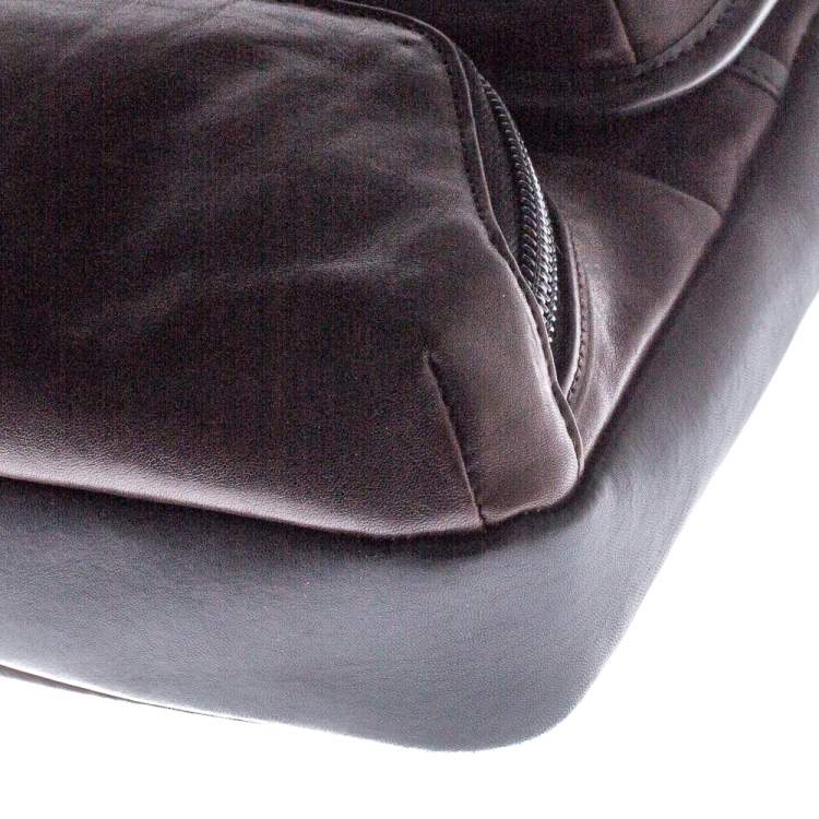 Pre Owned Tumi Brown/Black Leather Barton Crossbody Bag
