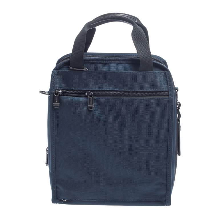Pre Owned Tumi Blue Nylon Utility Tote
