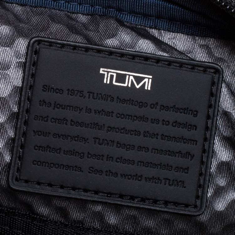 Pre Owned TUMI Black Leather Annapolis Zip Flap Messenger Bag