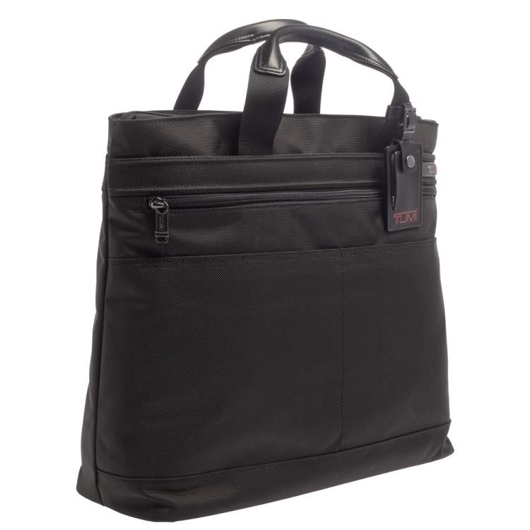 Pre Owned Tumi Black Nylon and Leather Companion Tote