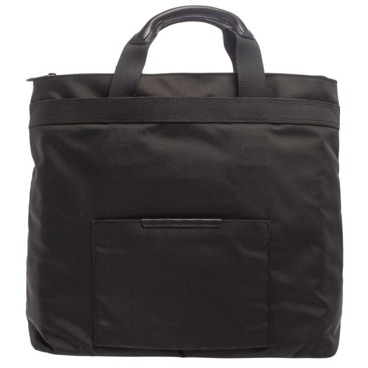 Pre Owned Tumi Black Nylon and Leather Companion Tote