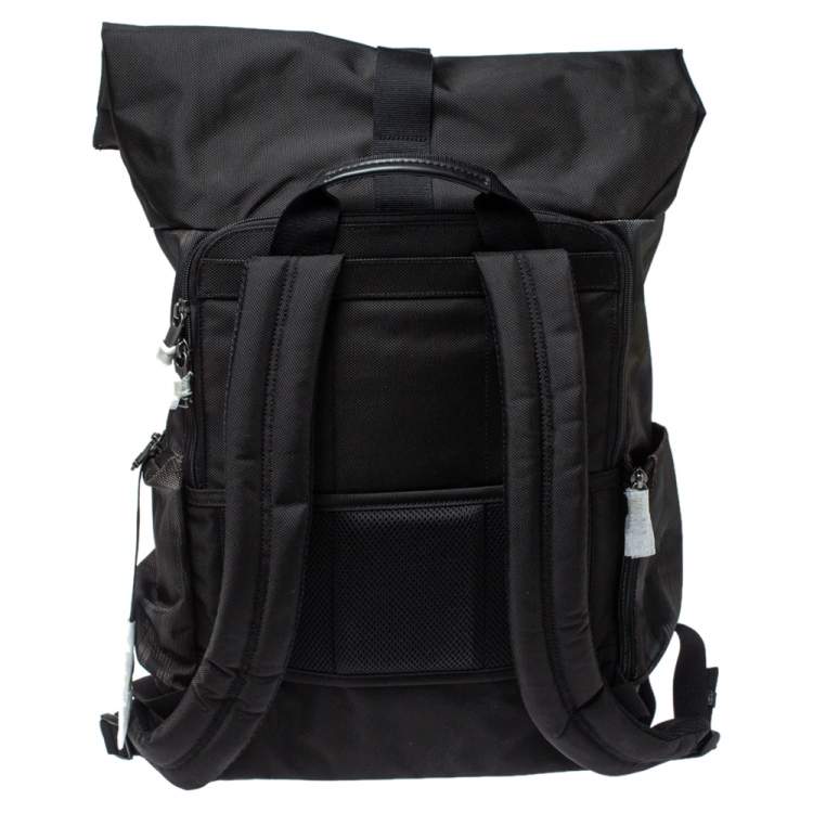 Pre Owned TUMI Black/Khaki Nylon Birch Roll Top Backpack