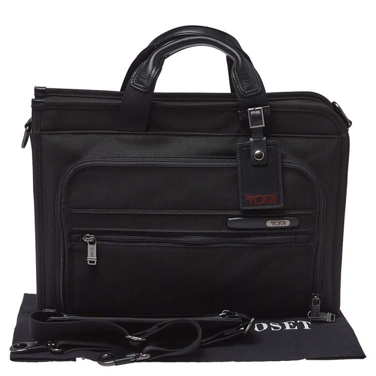 Pre Owned TUMI Black Nylon Gen 4.2 Slim Deluxe Portfolio Bag