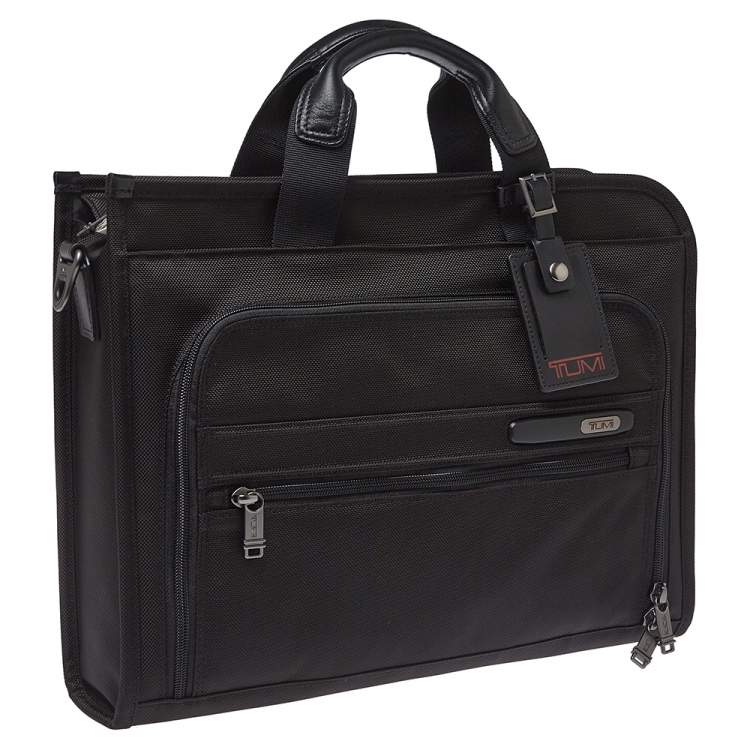 Pre Owned TUMI Black Nylon Gen 4.2 Slim Deluxe Portfolio Bag