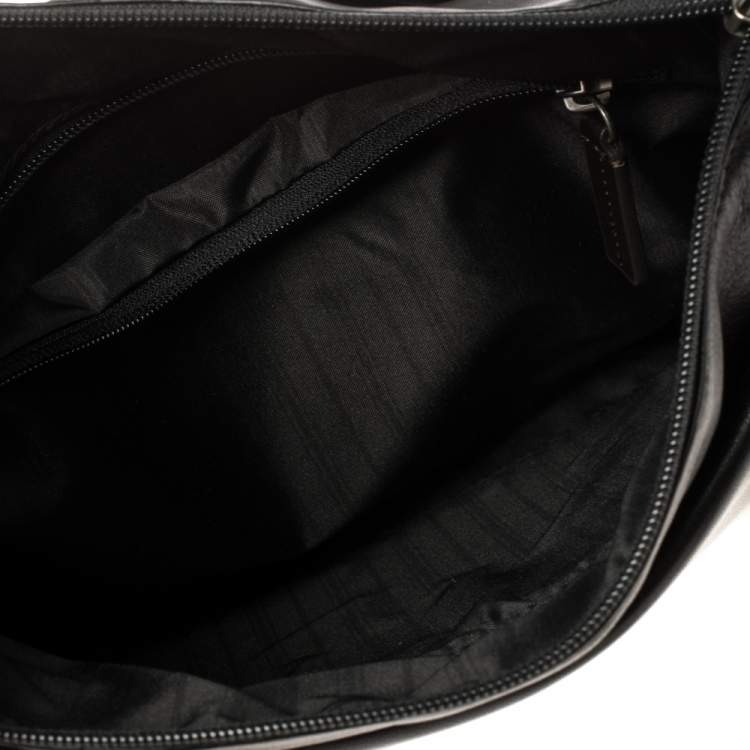 مملوكة مسبقًا TUMI Black/Brown Leather Oxford Top Zip Flap Crossbody Bag
