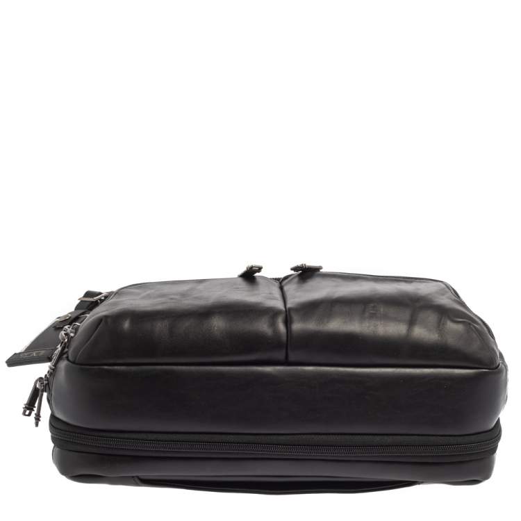 Pre Owned TUMI Black Leather Alpha Bravo Albany Slim Computer Briefcase