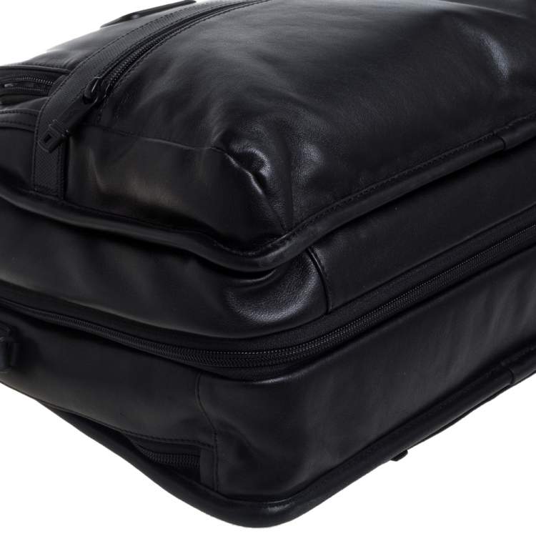 Pre Owned TUMI Black Leather Expandable Organizer Computer Briefcase
