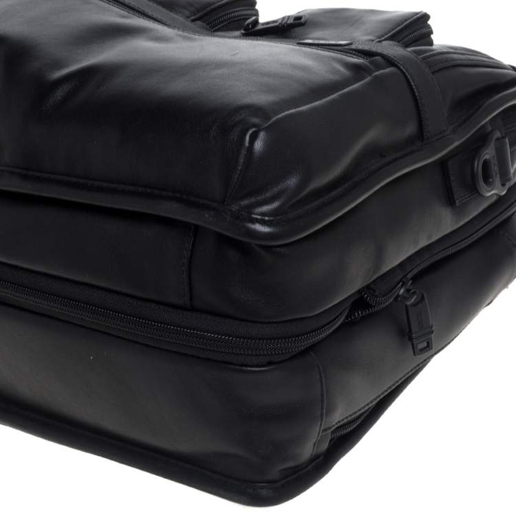 Pre Owned TUMI Black Leather Expandable Organizer Computer Briefcase