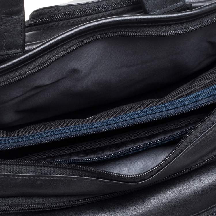 Pre Owned TUMI Black Leather Expandable Organizer Computer Briefcase