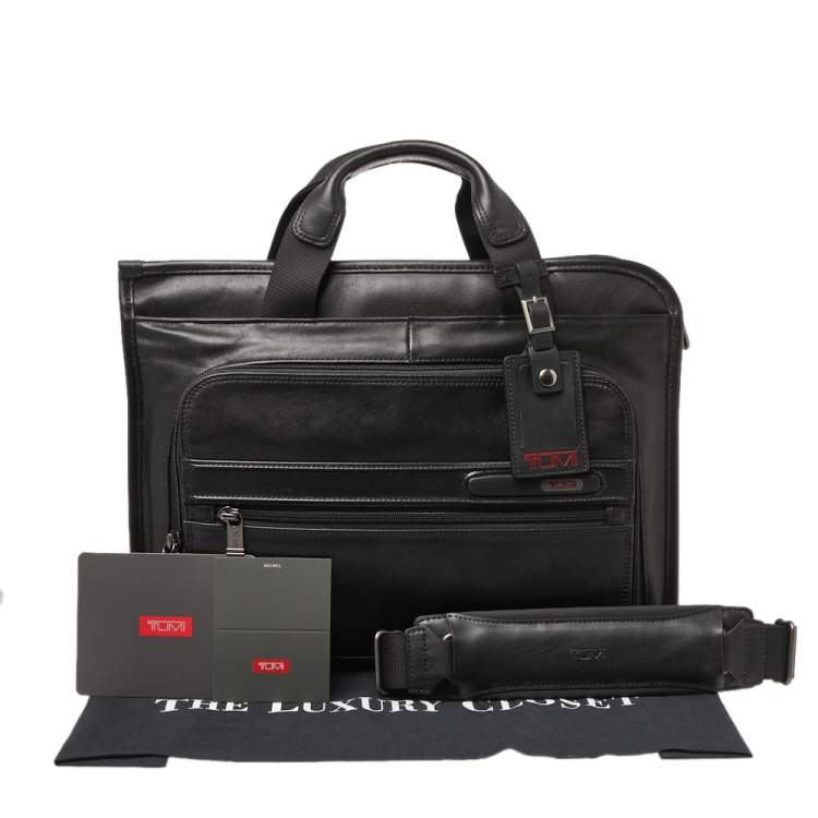 Pre Owned TUMI Black Leather Gen 4.2 Slim Deluxe Portfolio Bag