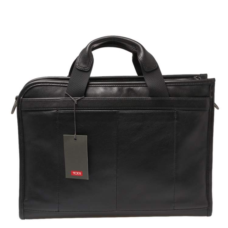 Pre Owned TUMI Black Leather Gen 4.2 Slim Deluxe Portfolio Bag