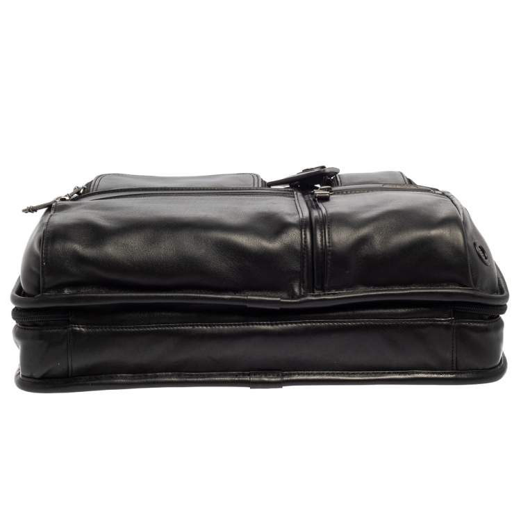 Pre Owned TUMI Black Leather Gen 4.2 T-Pass Med Screen Laptop Slim Briefcase