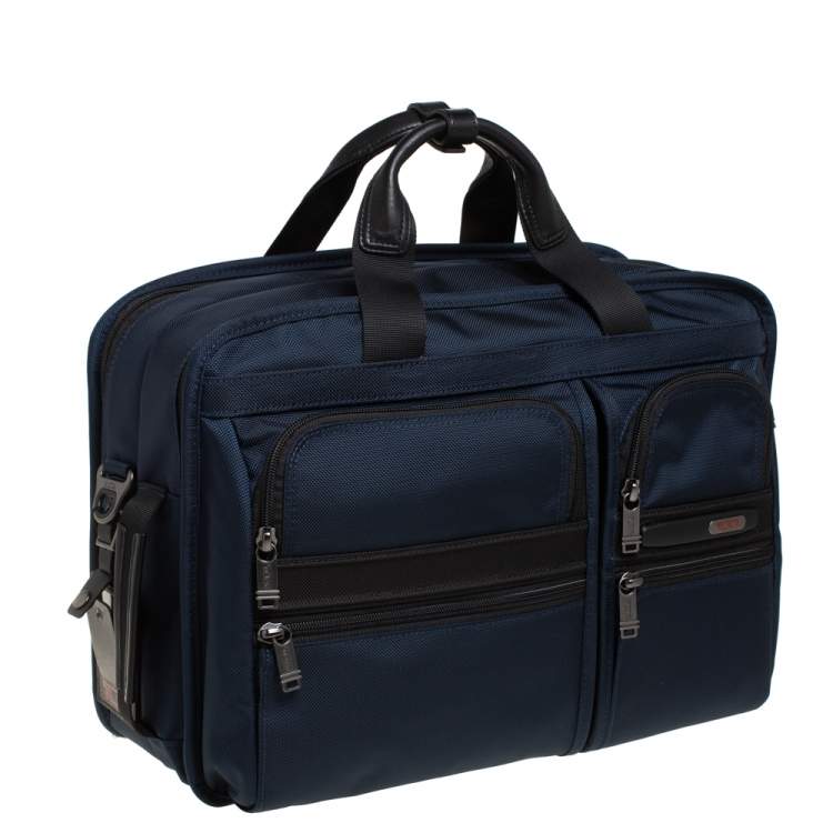 Pre Owned TUMI Navy Blue Nylon Gen 4.2 Three Way Briefcase 
