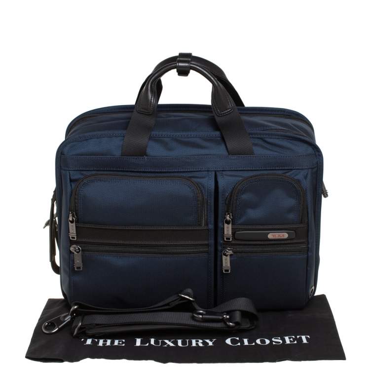 Pre Owned TUMI Navy Blue Nylon Gen 4.2 Three Way Briefcase 