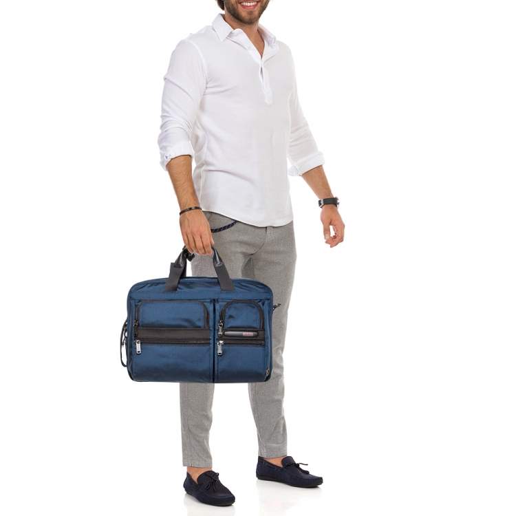 Pre Owned TUMI Navy Blue Nylon Gen 4.2 Three Way Briefcase 