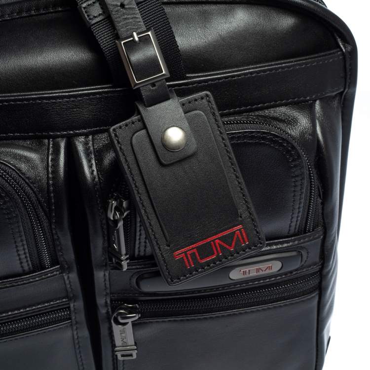 Pre Owned TUMI Black Leather Gen 4.2 Core T-Pass Expandable Laptop Briefcase