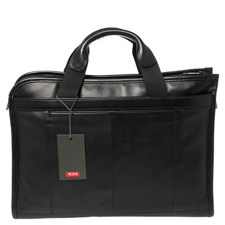 Pre Owned TUMI Black Leather Gen 4.2 Slim Deluxe Portfolio Bag