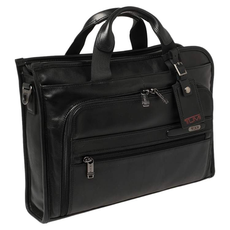 Pre Owned TUMI Black Leather Gen 4.2 Slim Deluxe Portfolio Bag