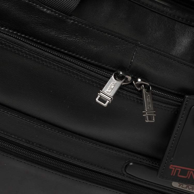 Pre Owned TUMI Black Leather Gen 4.2 Slim Deluxe Portfolio Bag