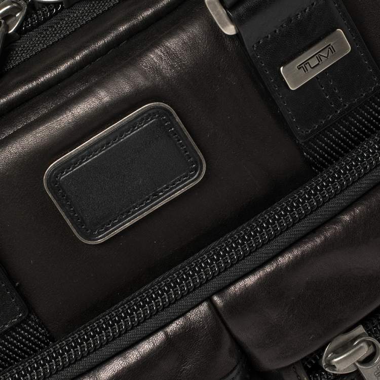 Pre Owned TUMI Metallic Brown Leather Alpha Bravo Andersen Slim Commuter Briefcase
