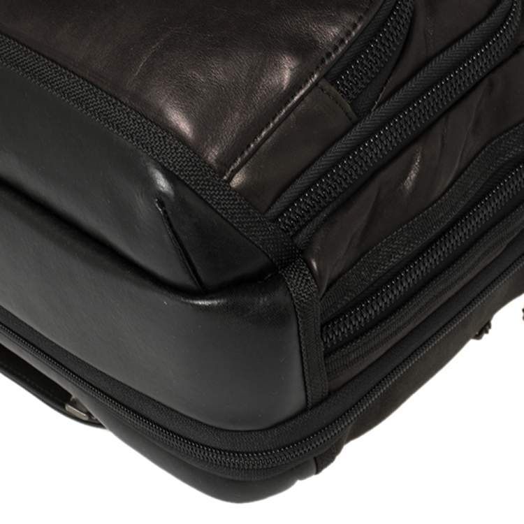 Pre Owned TUMI Metallic Brown Leather Alpha Bravo Andersen Slim Commuter Briefcase
