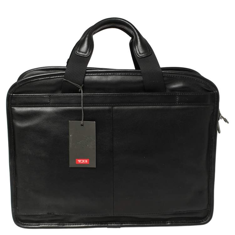 Pre Owned TUMI Black Leather Gen 4.2 T-Pass Expandable Laptop Briefcase